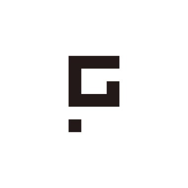 Letter G and P square, dot geometric symbol simple logo vector