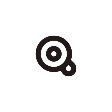 Letter Q water drop, o geometric symbol simple logo vector