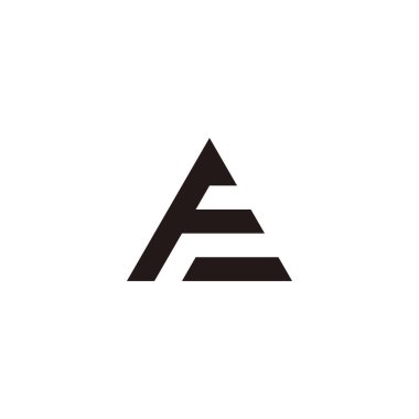 Letter FE EF F E triangle geometric symbol simple logo vector