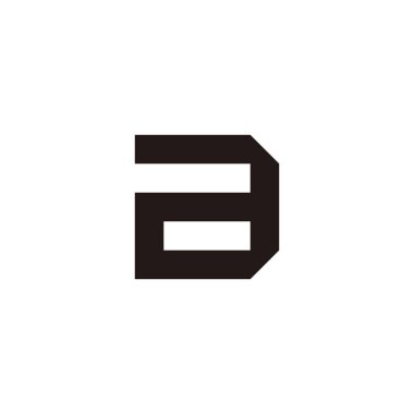 Letter aD Da a D square, outline geometric symbol simple logo vector