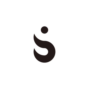 Letter bS Sb b S circle geometric symbol simple logo vector