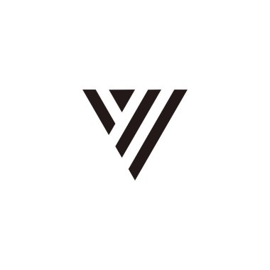 Letter y and V lines, triangle geometric symbol simple logo vector
