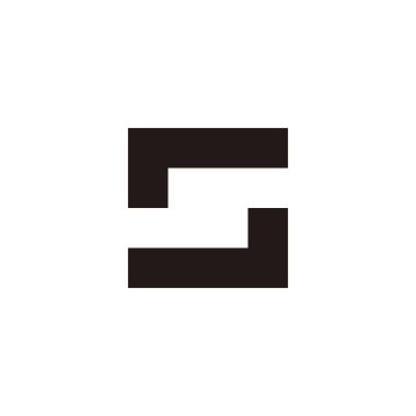 Letter SG GS S G square, outline geometric symbol simple logo vector