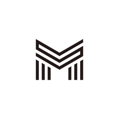 Letter MS SM M S lines geometric symbol simple logo vector