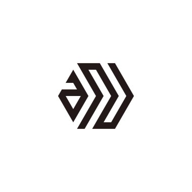 Letter a and N hexagon geometric symbol simple logo vector