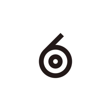 Letter o number 6 circle geometric symbol simple logo vector