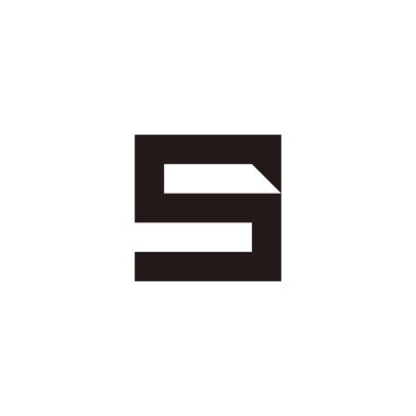 Letter Sg gS S g square outline geometric symbol simple logo vector