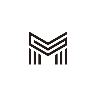 Letter MG GM M G lines geometric symbol simple logo vector
