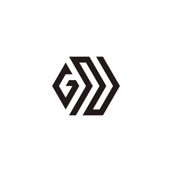 Letter Hexagon Geometric Symbol Simple Logo Vector — 스톡 벡터