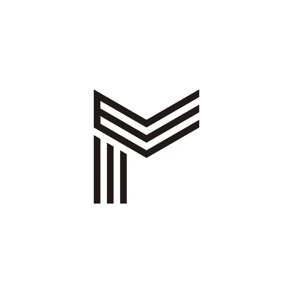 Επιστολή Νέου Γραμμές Γεωμετρικό Σύμβολο Απλό Διάνυσμα Λογότυπο — Διανυσματικό Αρχείο