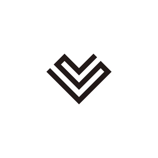 Letter Heart Square Outline Geometric Symbol Simple Logo Vector — Vector de stock