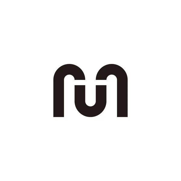 Letter UM MU U M curve geometric symbol simple logo vector