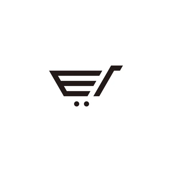 Letter Shopping Cart Geometric Symbol Simple Logo Vector — Stockový vektor