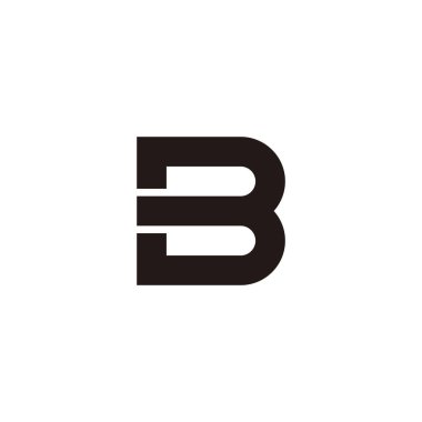 Number 3 letter B outline geometric symbol simple logo vector