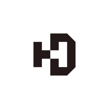 Letter HD outline, square geometric symbol simple logo vector