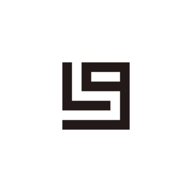 Letter L g square geometric symbol simple logo vector