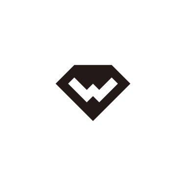 Letter w diamond square geometric symbol simple logo vector