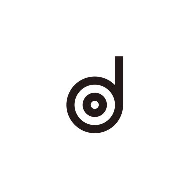 Letter do od d o circle geometric symbol simple logo vector