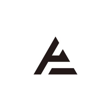 Letter eA Ae e A triangle geometric symbol simple logo vector