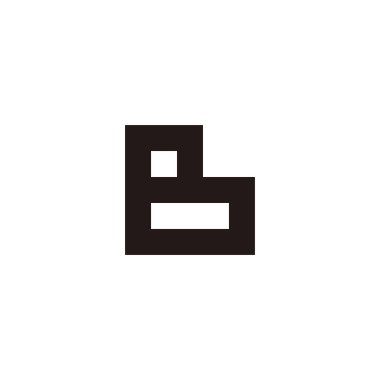 Letter B heart, square geometric symbol simple logo vector
