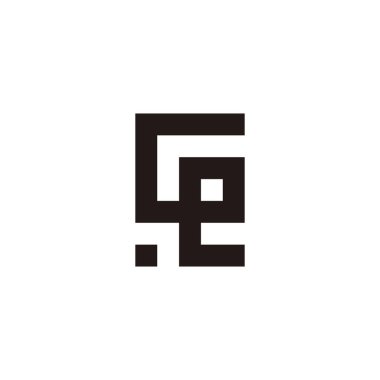 Letter Ge connect, square geometric symbol simple logo vector