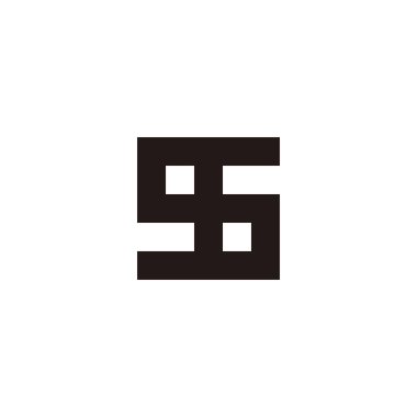Number 96 outline, square geometric symbol simple logo vector