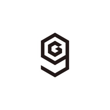 Letter Gg hexagon geometric symbol simple logo vector