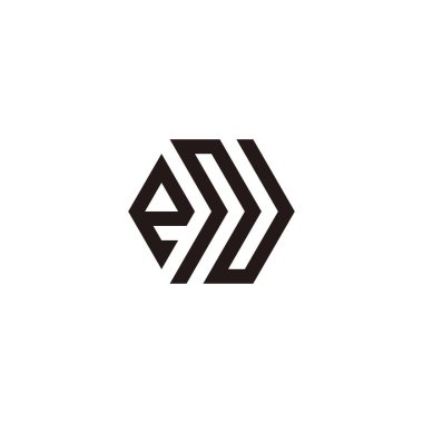 Letter eN hexagon geometric symbol simple logo vector