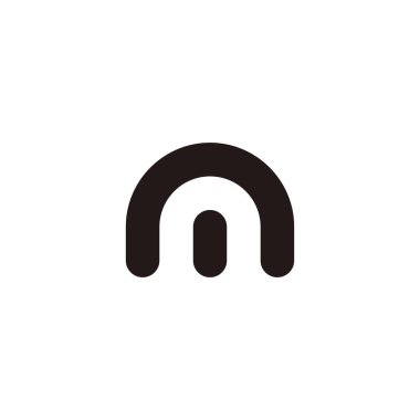 Letter m and n capsule geometric symbol simple logo vector