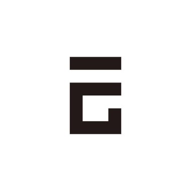 Letter GE EG G E outline geometric symbol simple logo vector