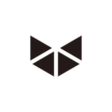 Four triangles letter V geometric symbol simple logo vector