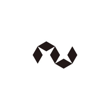 Five diamonds letter N geometric symbol simple logo vector