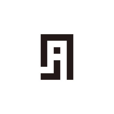 Letter Aj jA A j square geometric symbol simple logo vector