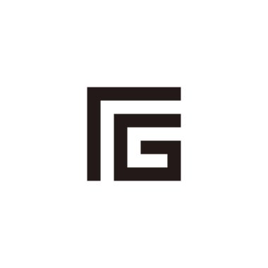 Letter rG square, outline geometric symbol simple logo vector