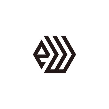 Letter eW hexagon geometric symbol simple logo vector
