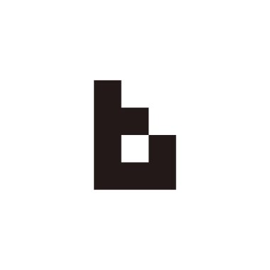 Letter tb bt t b square, outline geometric symbol simple logo vector