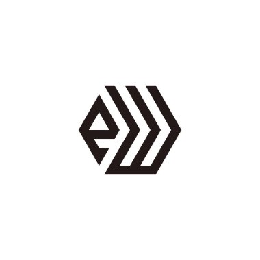 Letter eW hexagon geometric symbol simple logo vector