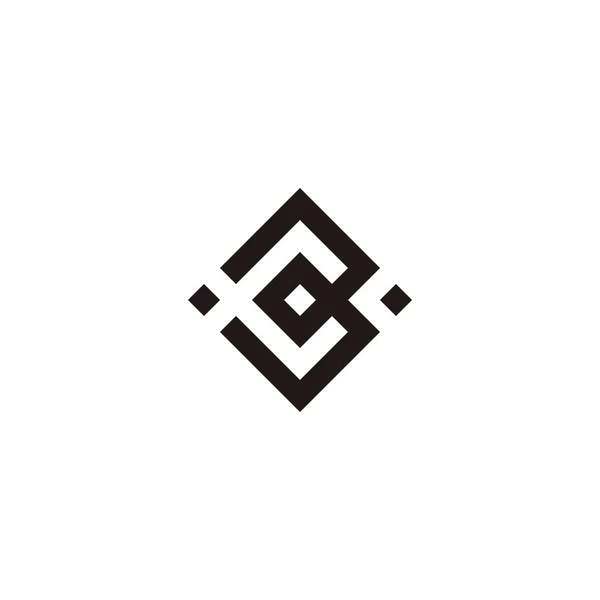 Letter C number 3 squares, square geometric symbol simple logo vector