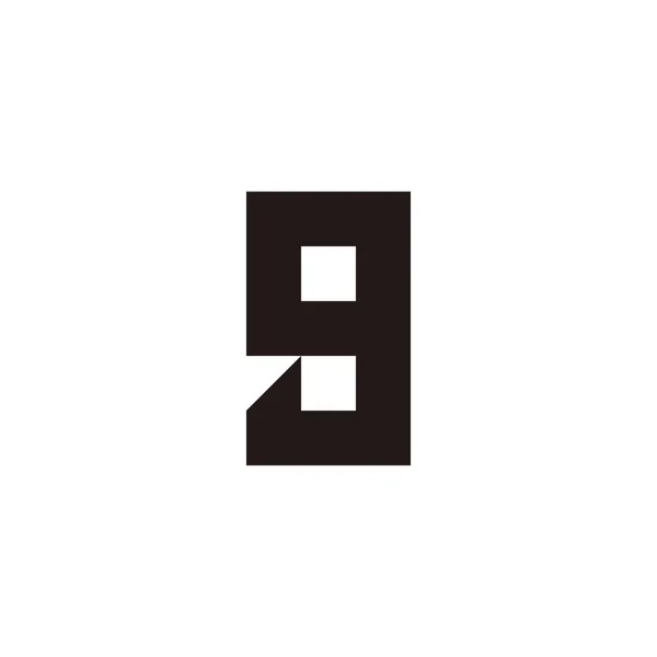 Letter Number Square Outline Geometric Symbol Simple Logo Vector — Image vectorielle