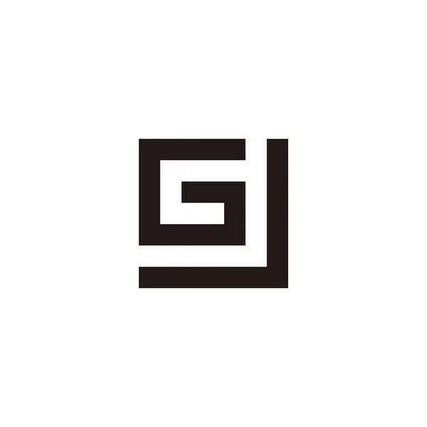 Letter Square Outline Geometric Symbol Simple Logo Vector —  Vetores de Stock
