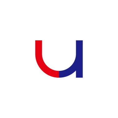 Letter Lu uL L u curve geometric symbol simple logo vector