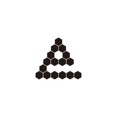 Letter e hexagons, triangle geometric symbol simple logo vector