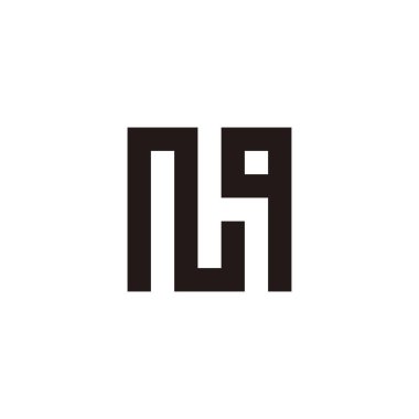 Letter Nq square, outline geometric symbol simple logo vector