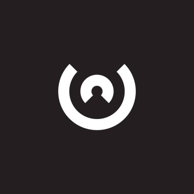 Letter U and n circle, outline geometric symbol simple logo vector