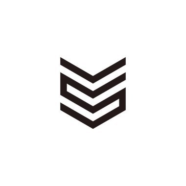 Letter S and V shield geometric symbol simple logo vector