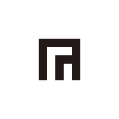 Letter r and m square, building geometric symbol simple logo vector