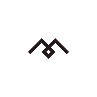 Letter Mo square geometric symbol simple logo vector