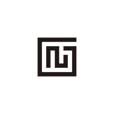 Letter N and G square, cool geometric symbol simple logo vector