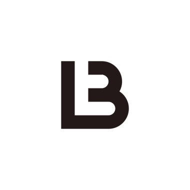 Letter tB Bt t B outline geometric symbol simple logo vector
