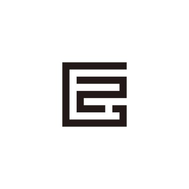 Letter G number 2 square geometric symbol simple logo vector